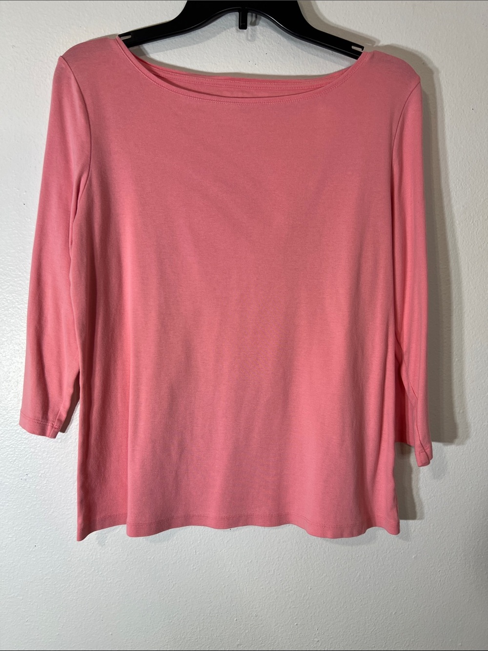 Talbots Pink Boatneck 3/4 Sleeve Top